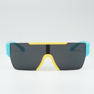 NEW Burberry JB4387 405087 KIDS Yellow Blue Dark Grey Shield Unisex Sunglasses